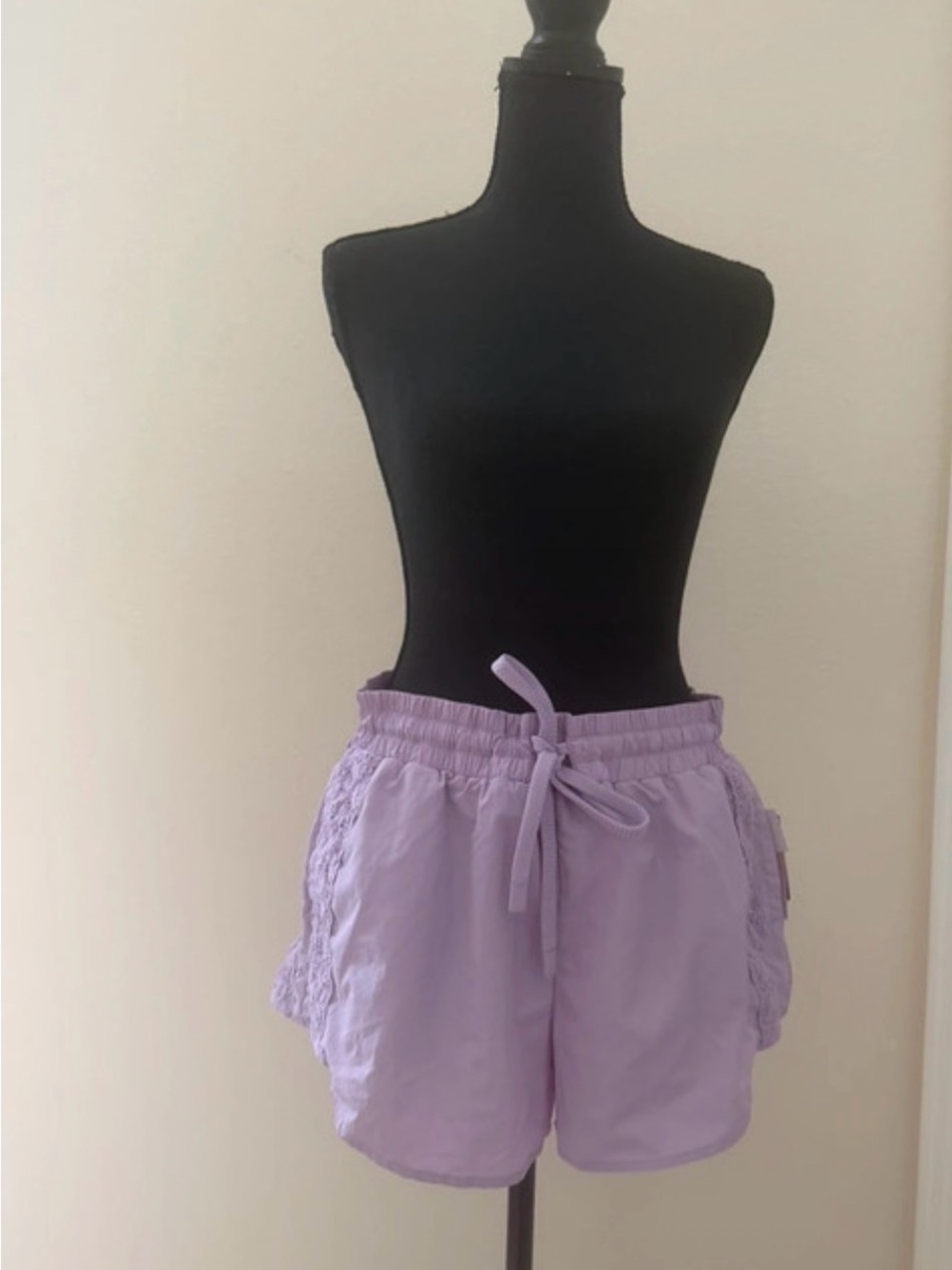 JoyLab Lavender Drawstring Lace-Trim Athletic Shorts
